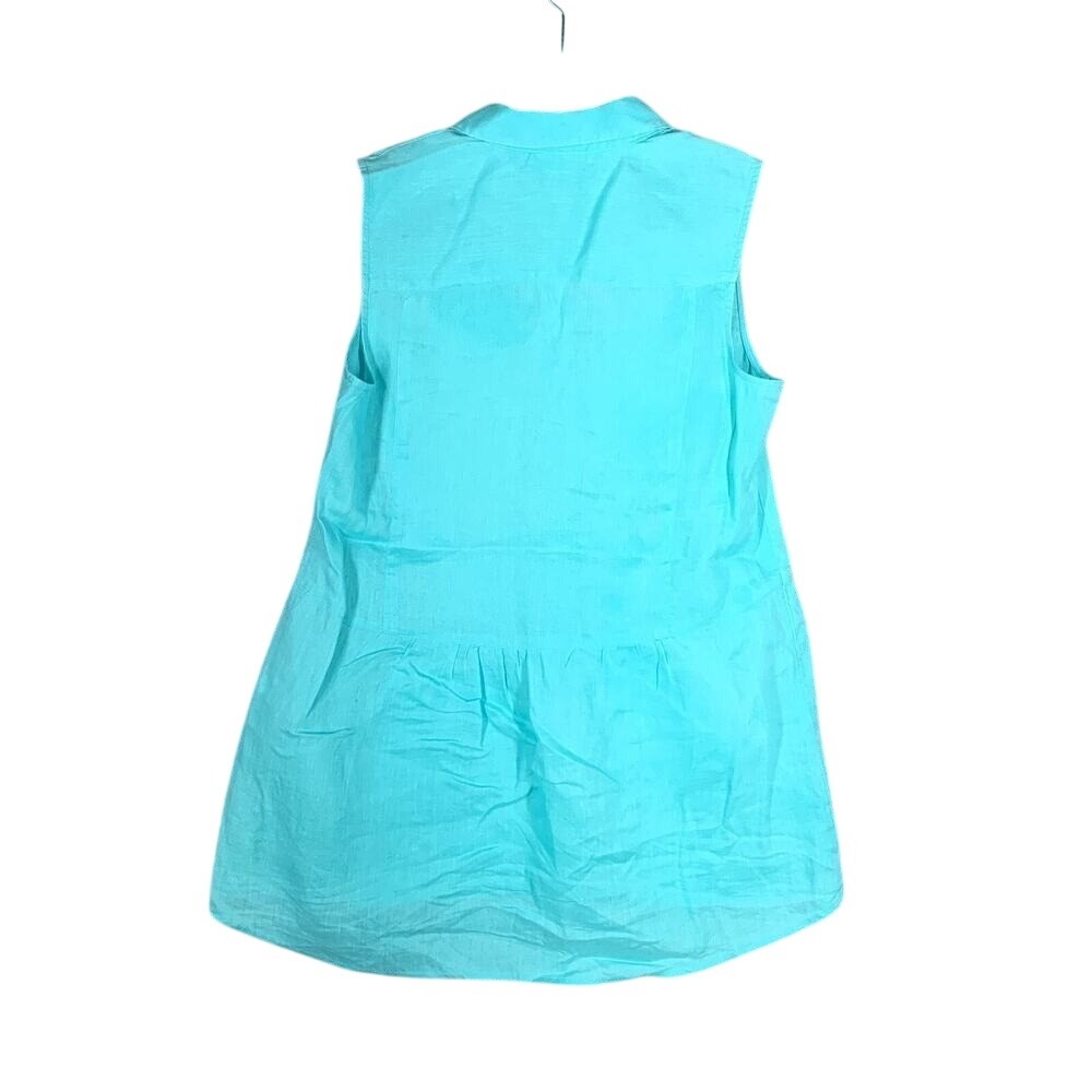 J Jill Love Linen Sleeveless Tunic XS Casual Resort Relaxed Summer Silhouette